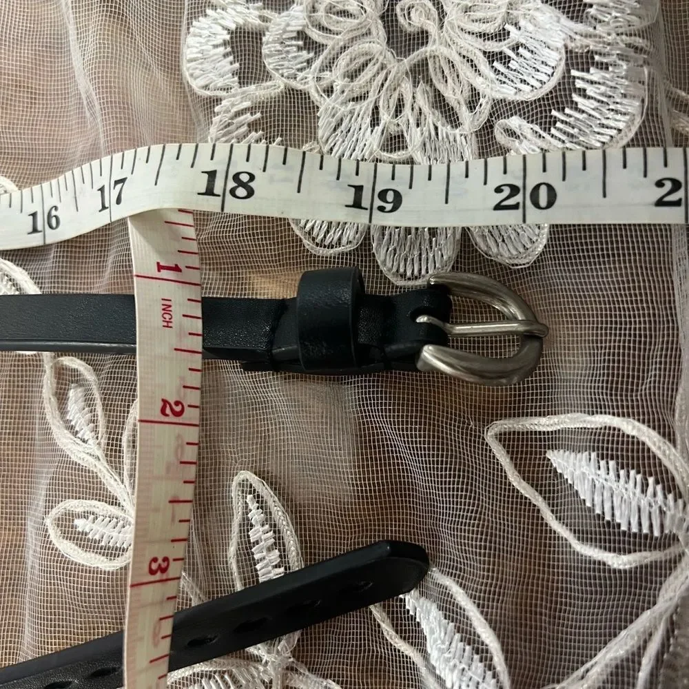 Black Pleather 40”X1/2” Belt with Silver Hardware